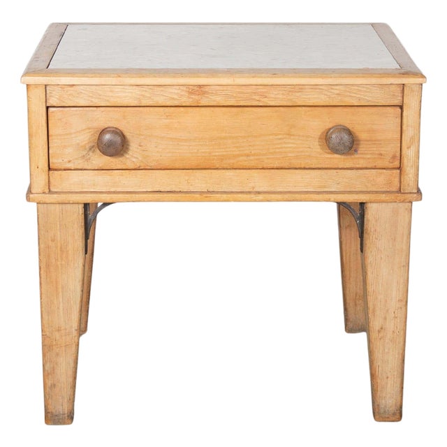 Early 20th Century Louis XVI Style Bedside Table with Marble Top For Sale