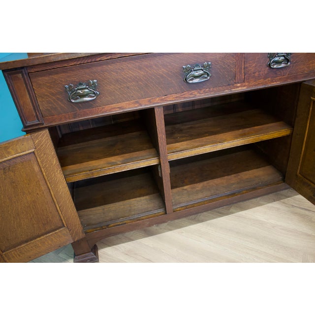Antique Art Nouveau Oak Sideboard, 1900s For Sale - Image 10 of 12