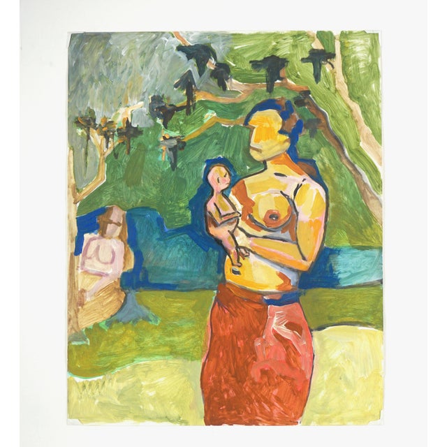 Original Abstract Expressionist - Hawaiian Mother and Baby by Michael William Eggleston For Sale In Monterey, CA - Image 6 of 6