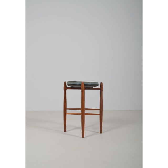 1960s Side Table with Ceramic Bowl by Hundevad and Basse for Knabstrup, 1960s For Sale - Image 5 of 11