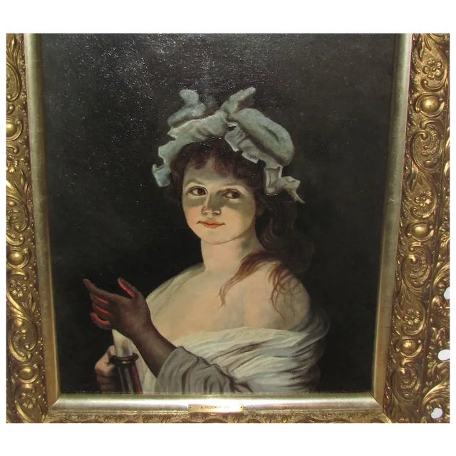 Late 19th Century Antique Oil on Canvas Painting Signed A. Flocker Dated 1897 For Sale - Image 5 of 8