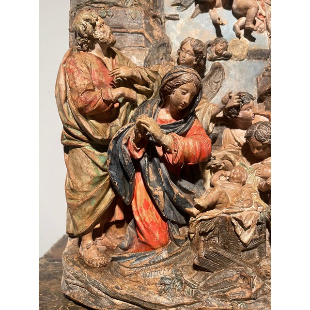 Nativity Scene, Celestial Court, 18th Century, Terracotta, Italian For Sale - Image 6 of 18