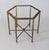 Mastercraft hexagonal bamboo-style brass side table with beveled glass top. The glass top is removable. Imperfections,...