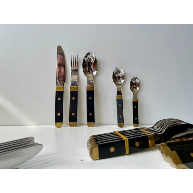 Black Mid-Century Swedish Viktor Cutlery Service from Gense, 1970s, Set of 47 For Sale - Image 8 of 8