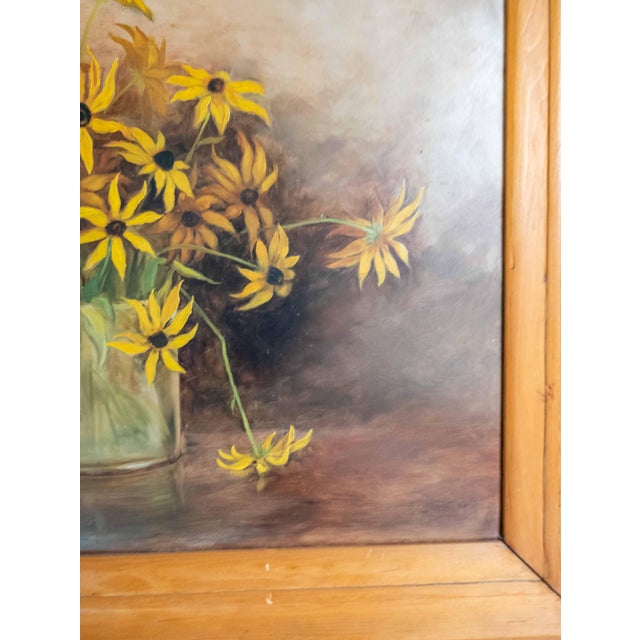 Early 20th Century American Still Life Painting of Black Eyed Susans For Sale - Image 10 of 16