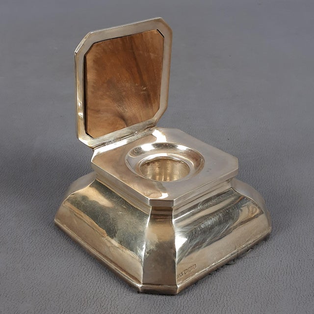 Antique Edwardian Inkwell in 925 Sterling Silver by Mappin & Webb, 1890s For Sale - Image 11 of 11