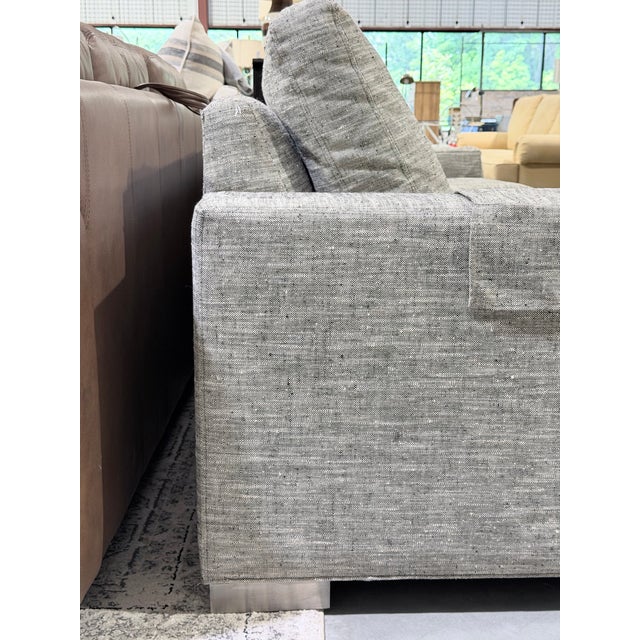 Ethan Allen Ethan Allen Conway Greige Chaise Sectional Sofa For Sale - Image 4 of 10