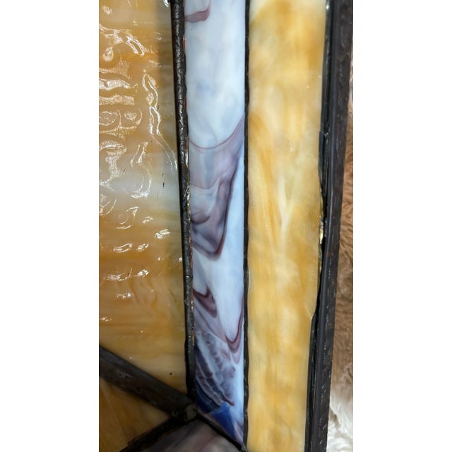 1920s Antique Meyda Arts & Craft Camel Mission Pyramid Egypt Slag Glass 3 Switch Lamp For Sale - Image 11 of 12