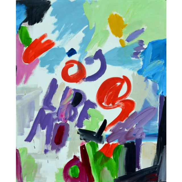 1980s "Modern Liberty" Abstract Expressionist Painting by DS Silver For Sale