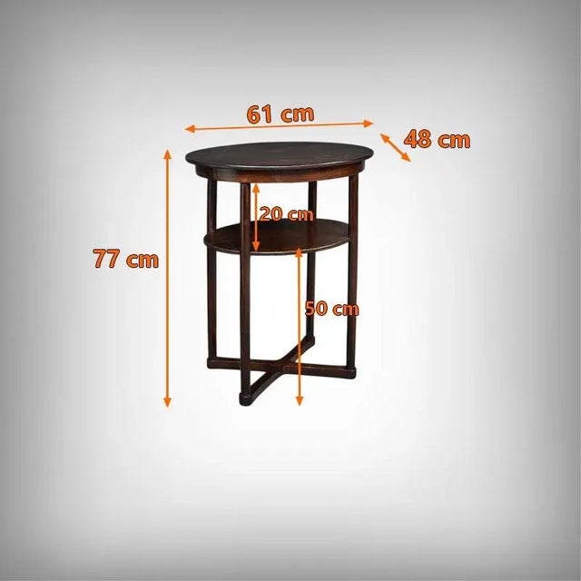 Art Deco Beech Pedestal Table by J. Hoffmann, 1930s For Sale - Image 12 of 13