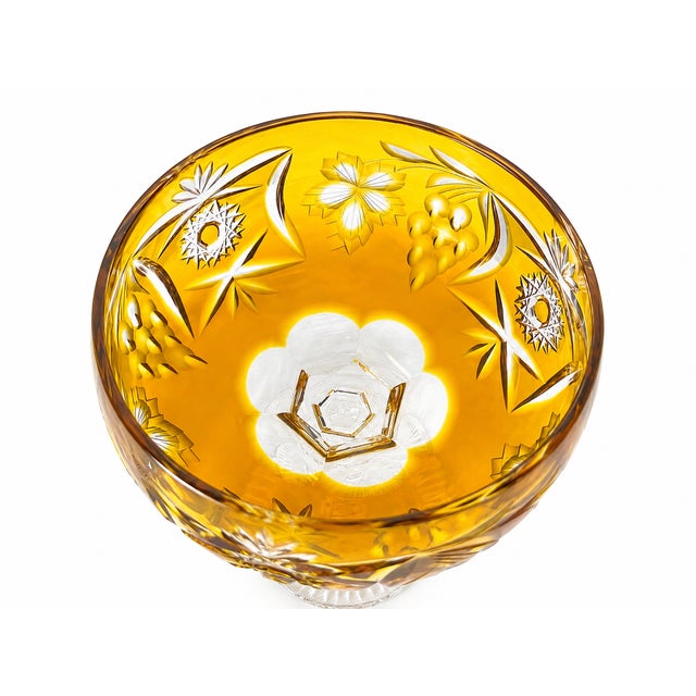 Orange Vintage Cut Amber Crystal Dinner Service by Nachtmann, Germany, 1960s, Set of 24 For Sale - Image 8 of 13