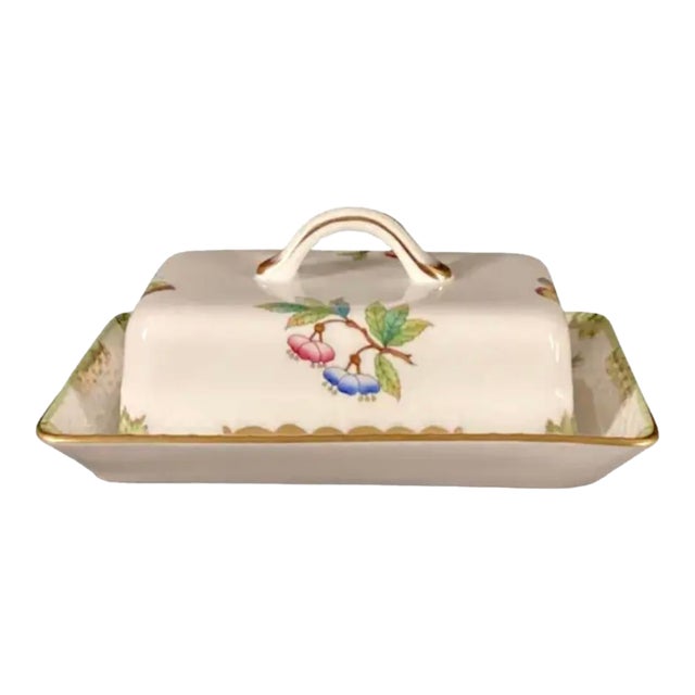Herend Queen Victoria Rectangular Covered Butter Dish For Sale