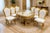 Late 20th Century Italian Baroque White & Gold Dining Set – 7 Pieces Introduce palatial European grandeur to your dining...