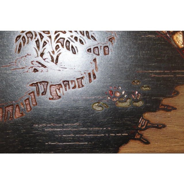 LaBarge Chinoiserie mirror with gold leaf and sophisticated Lines For Sale - Image 9 of 12