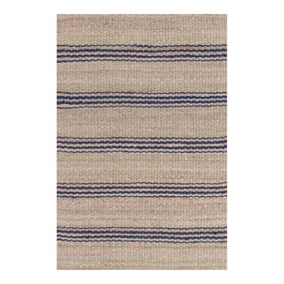 Dash & Albert by Annie Selke Jute Ticking Indigo Woven Rug, 7' 6" x 9' 6" For Sale