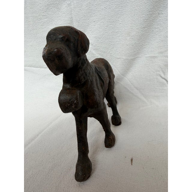 Heavy, Lovely Patina Saint Bernard one sided Door Stop, ready to rescue you. Beautiful condition, rod iron, looks young...