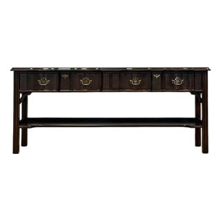 Vintage Console Table Harden Traditional Brass Pulls Hall Entry Table Sofa Table For Sale