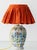 Antique Polychrome Table Lamp with Silk Lampshade, 1890s For Sale - Image 5 of 15