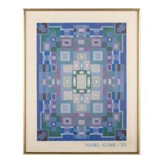 Hans Kline (Canadian, B. 1924- D. 1994), "Blue Kaleidoscope" Painting For Sale