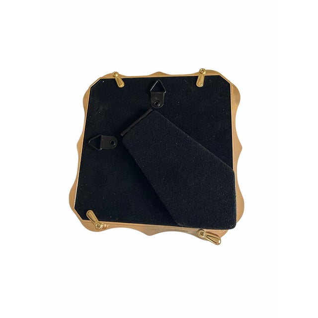 Vintage 1980's Hermès “Perspective Cavalière” Print of Hermes Scarf Avertisement Art in Black & Gold Scalloped Frame For Sale - Image 9 of 10