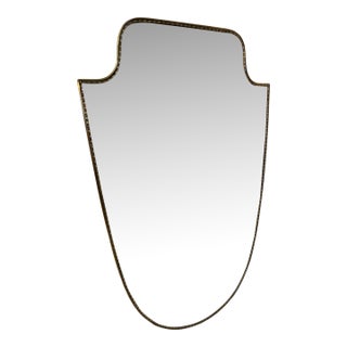 Vintage Hollywood Regency Brass Beaded Wall Mirror For Sale