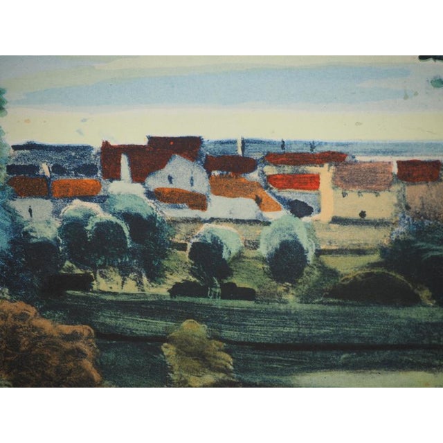 André DERAIN (1880-1954) The village fields, 1962 Lithograph enhanced with stencils (Mourlot Workshop) Signed in the plate...