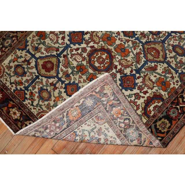 Textile Early 20th Century Zabihi Collection Ivory Ground Malayer Accent Rug - 4'2" x 6'3" For Sale - Image 7 of 8
