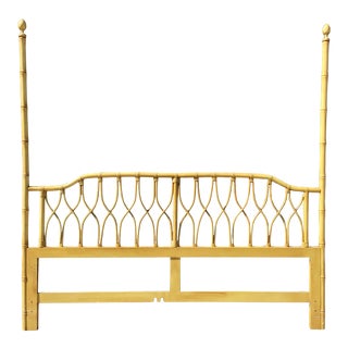 Boho Chic Faux Bamboo King Bed Headboard For Sale