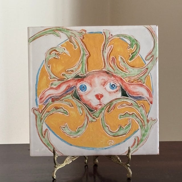 Hand Painted Italian Decorative Tile For Sale In Baltimore - Image 6 of 14