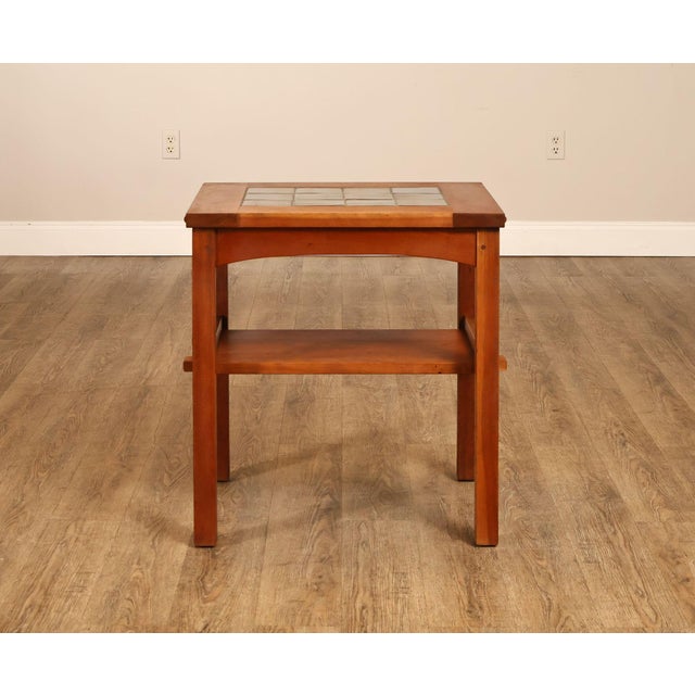 Stickley Mission Collection Tile Top Cherry End Table For Sale - Image 12 of 18