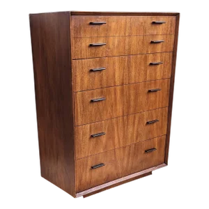 Mid Century Modern Brutalist Lane Furniture 1960s Tallboy Dresser