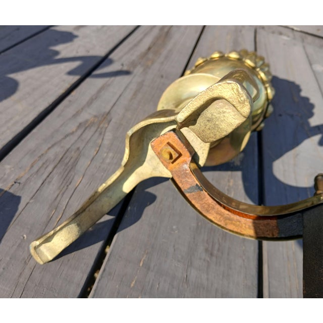 Brass Vintage Ornate Cast Brass Fireplace Andirons 1950s For Sale - Image 8 of 18