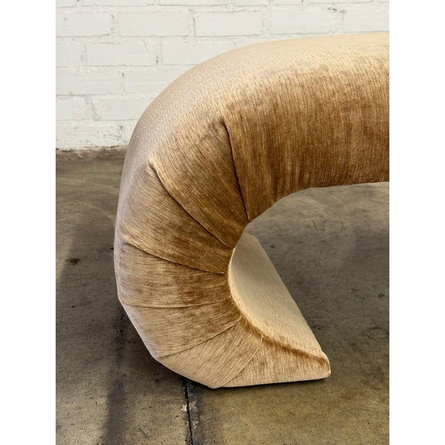 Sculptural Waterfall Bench in Cognac For Sale - Image 10 of 12