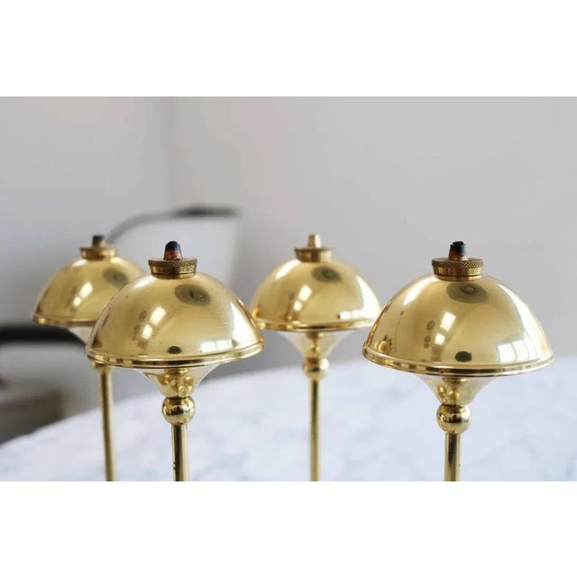Mid-Century Modern Brass Oil Lamps from Hejl, Denmark, Set of 4 For Sale - Image 4 of 9