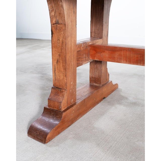 Monumental French Arts Crafts Oak Farmhouse Dining Table 9.5 Ft For Sale - Image 11 of 16