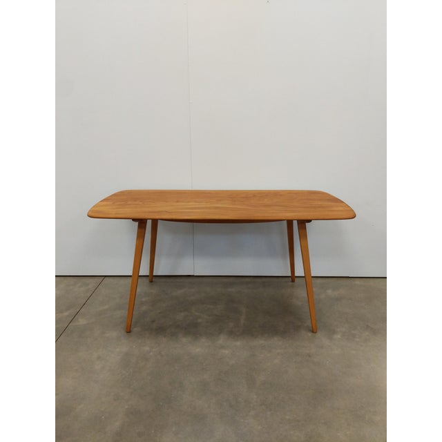 Mid-Century Modern Vintage Ercol Plank Dining Table For Sale - Image 3 of 9