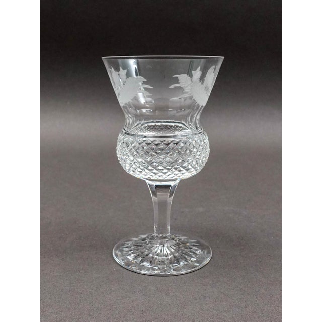 Glass Mid 20th Century Edinburgh Crystal Scotland Thistle Champagne Sherbet Glasses- Set of 5 For Sale - Image 7 of 10