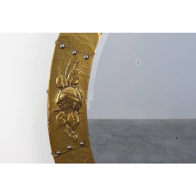 Arts & Crafts Copper Oval Mirror, 1890s For Sale - Image 9 of 11