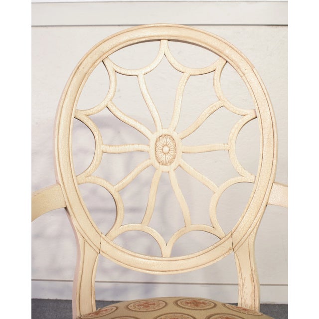 Key City Distressed Finish Painted Open Armchair For Sale In Philadelphia - Image 6 of 12