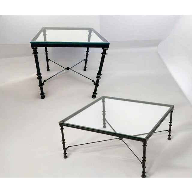 1970s Elevate Your Living Space With the Timeless Artistry of These Diego Giacometti-Inspired Glass Top Tables 1970s For Sale - Image 5 of 12