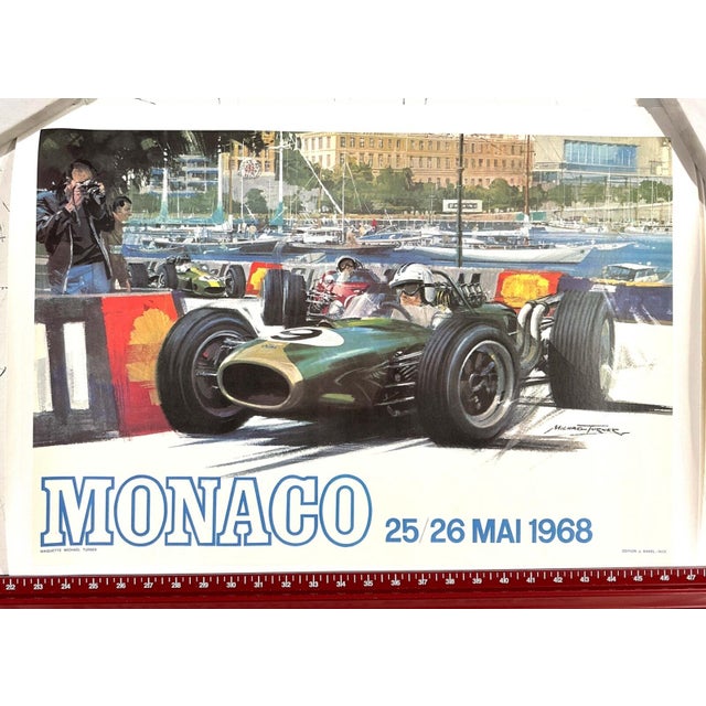 Monaco Grand Prix 25e 1968 by Michael Turner on linen The 1968 Monaco Grand Prix, held on May 26, is a hallmark of Formula...