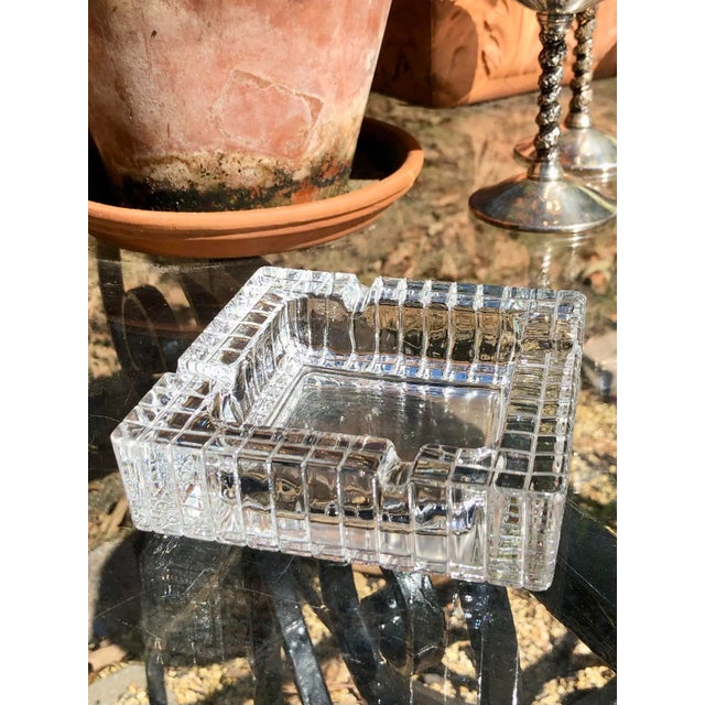 Mid 20th Century Art Deco Cut Glass Checkered Ashtray For Sale - Image 6 of 6