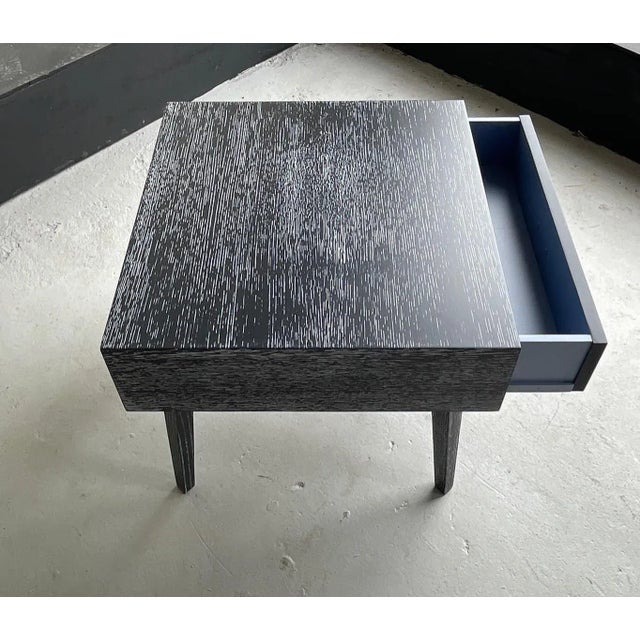 1970s Modern Black Cerused End Table For Sale - Image 4 of 9