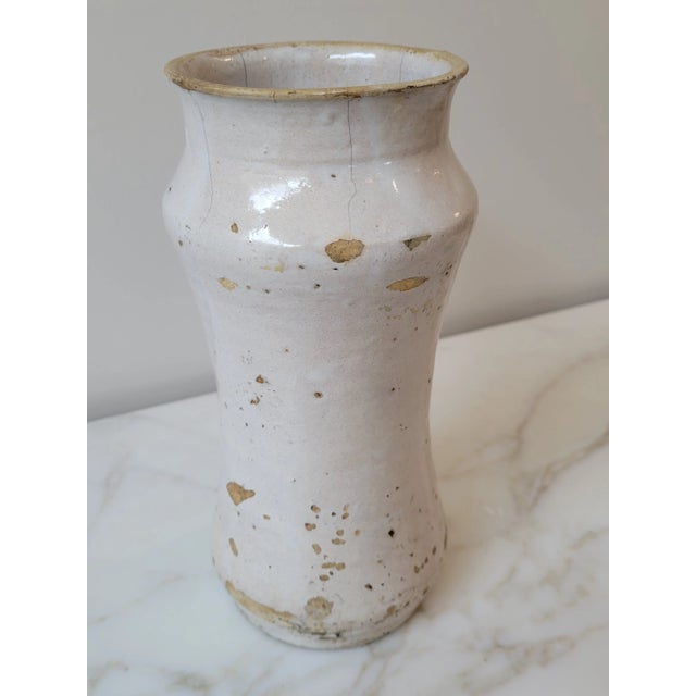 Rustic European 19th Century Antique Spanish Pharmacy Jar, Known as an Albarelos For Sale - Image 3 of 8