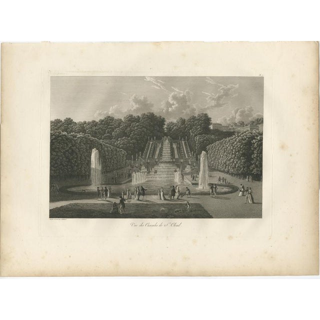 Hollywood Regency Louis-Pierre Baltard, View of the Cascades at Saint-Cloud, 1803, Engraving For Sale - Image 3 of 9