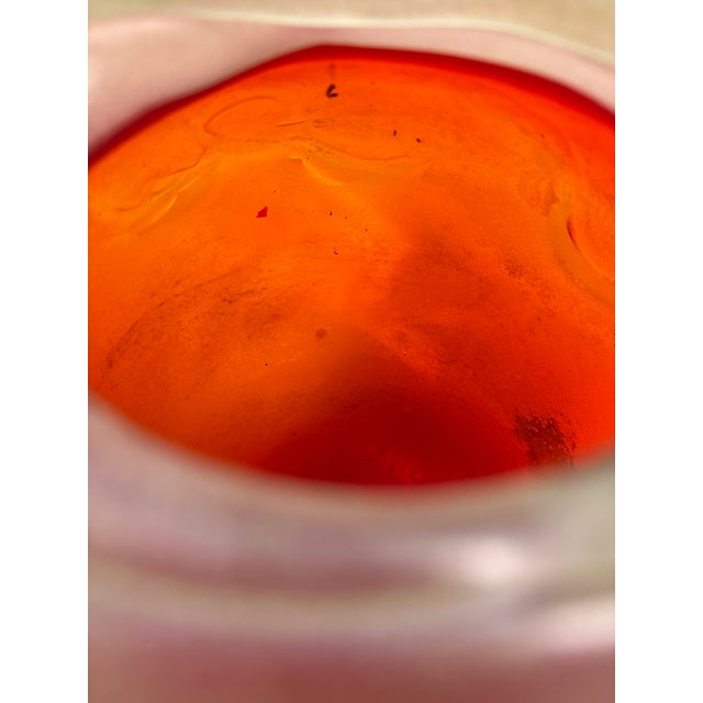 Murano Italy Seguso Glass Vase - Brilliant Translucent Red and Bottle Green For Sale - Image 9 of 18