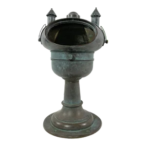 Antique Yacht Binnacle With Verdigris Finnish