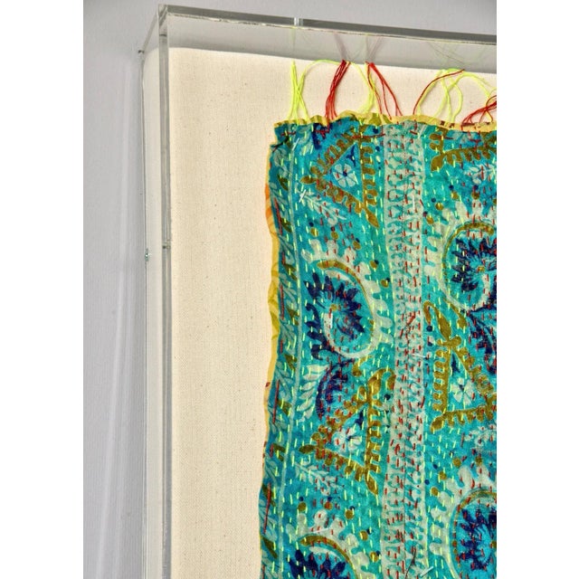 Indian Large Vintage Indian Textile With Custom Frame For Sale - Image 3 of 10