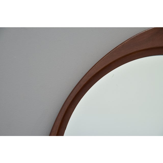Italian Mid-Century Walnut Wall Mirror With Trefoil Frame For Sale - Image 11 of 11