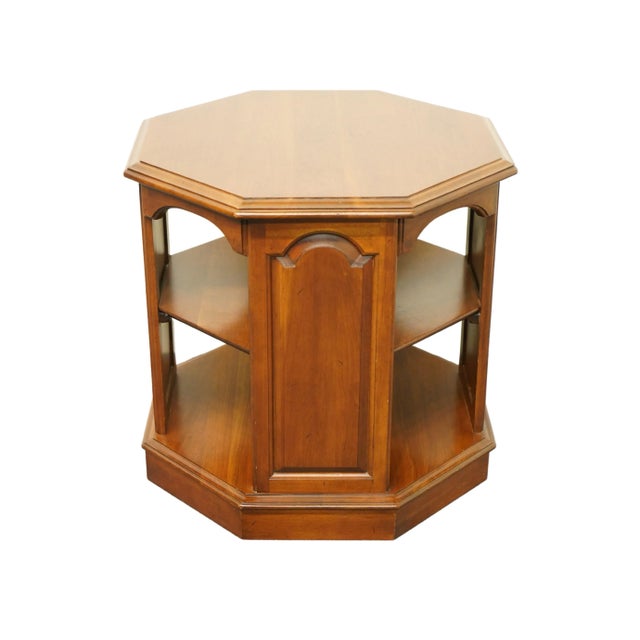 ETHAN ALLEN Georgian Court Solid Cherry 26" Octagonal Tiered Accent End Table 11-8046 25" High 26" Wide 26" Deep We...